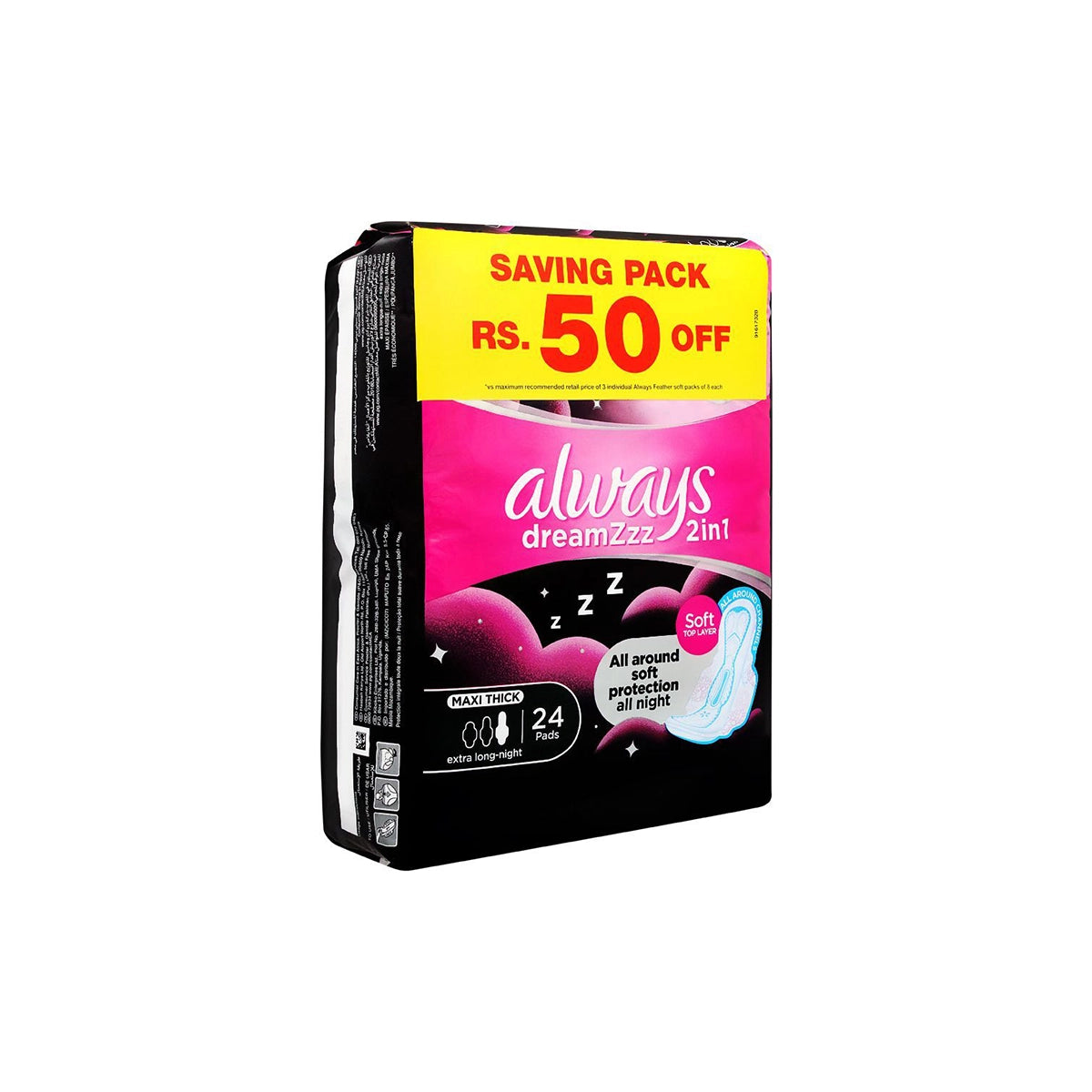 ALWAYS PAK MAXI THICK DREAMZ ALL NIGHT 24CS