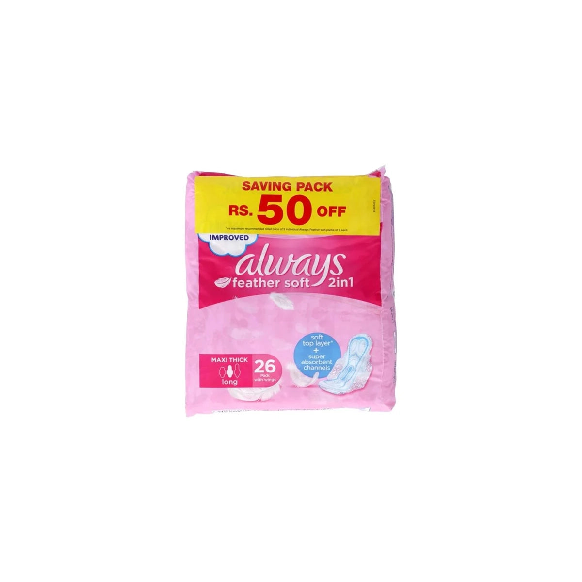 ALWAYS PAK MAXI THICK FEATHER SOFT LONG 26PCS
