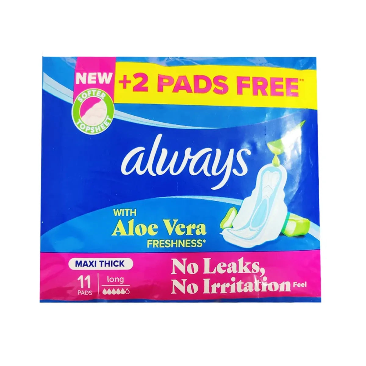 ALWAYS PAK MAXI THICK LONG ALOE VERA 11CS