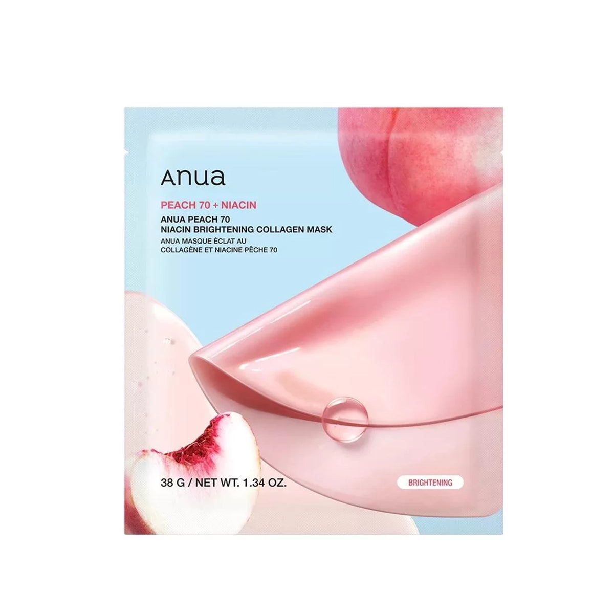 ANUA PEACH 70 NIACIN BRIGHTENING COLLAGEN SHEET MASK