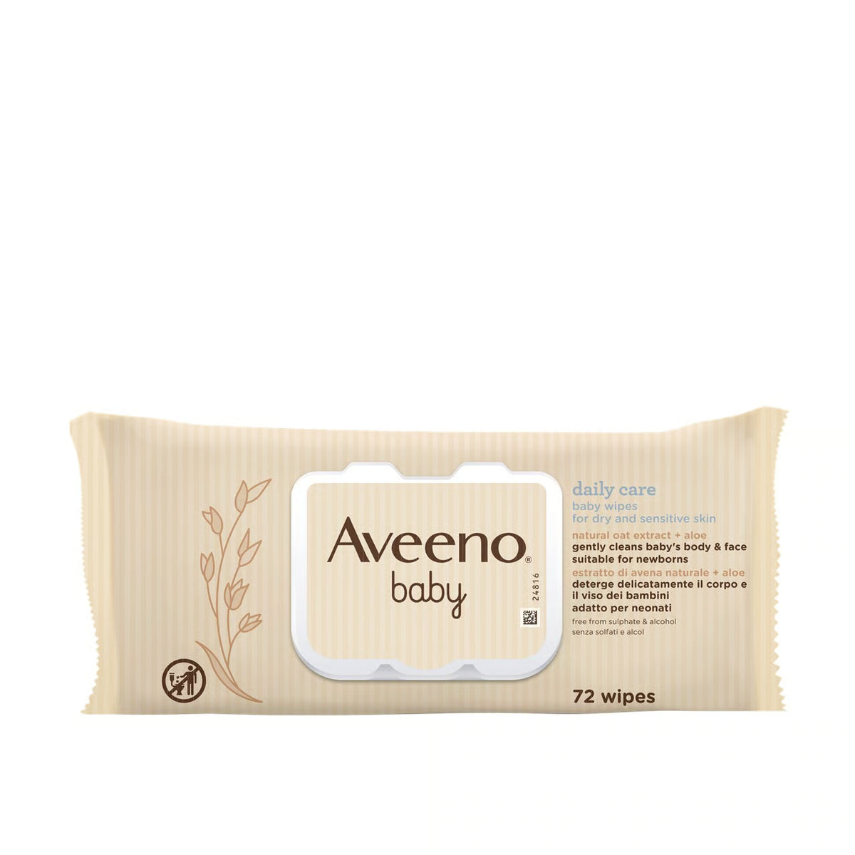 AVEENO BABY WIPES 72PCS DRY & SENSITIVE SKIN