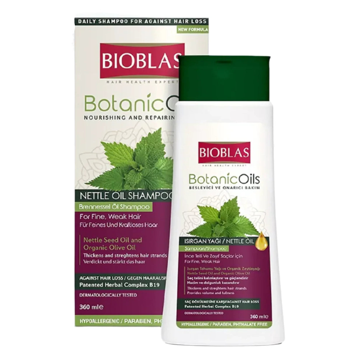BIOBLAS SHAMPOO 360ML BOTANIC OILS NETTLE