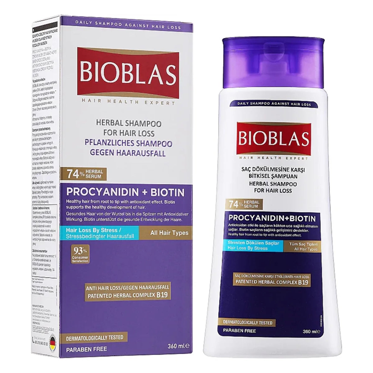 BIOBLAS SHAMPOO 360ML PROCYANIDIN & BIOTIN