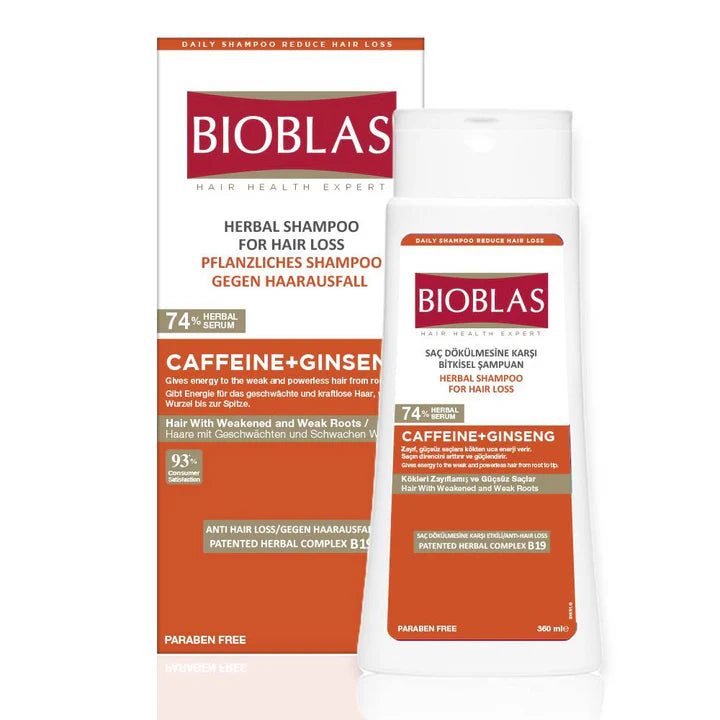 BIOBLAS SHAMPOO 360ML CAFFEINE AND GINSENG
