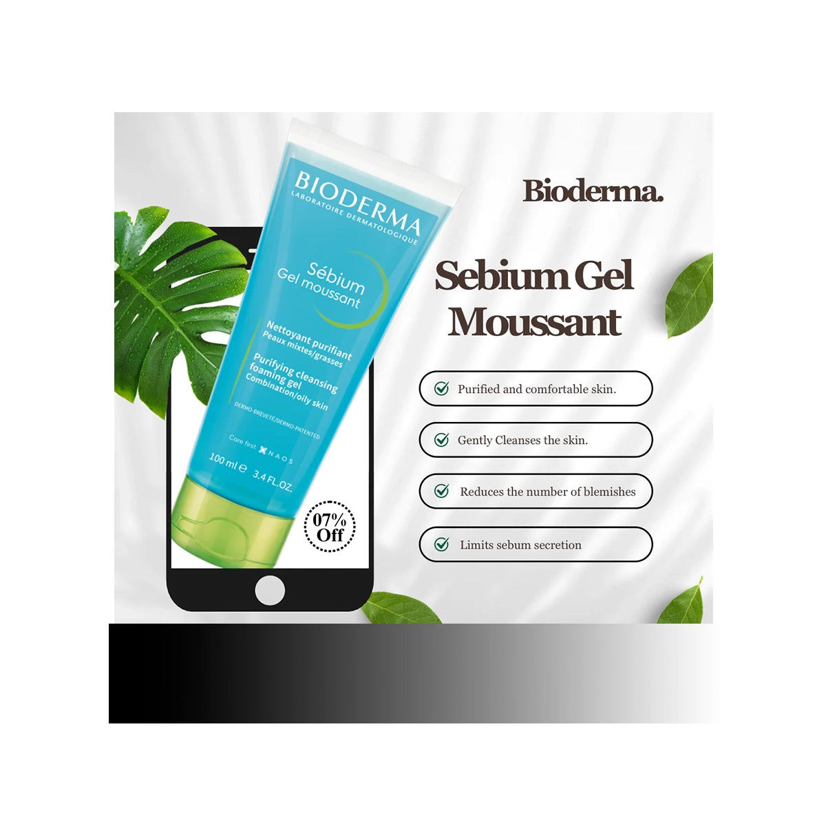 BIODERMA SEBIUM H2O OILY SKIN 100ML