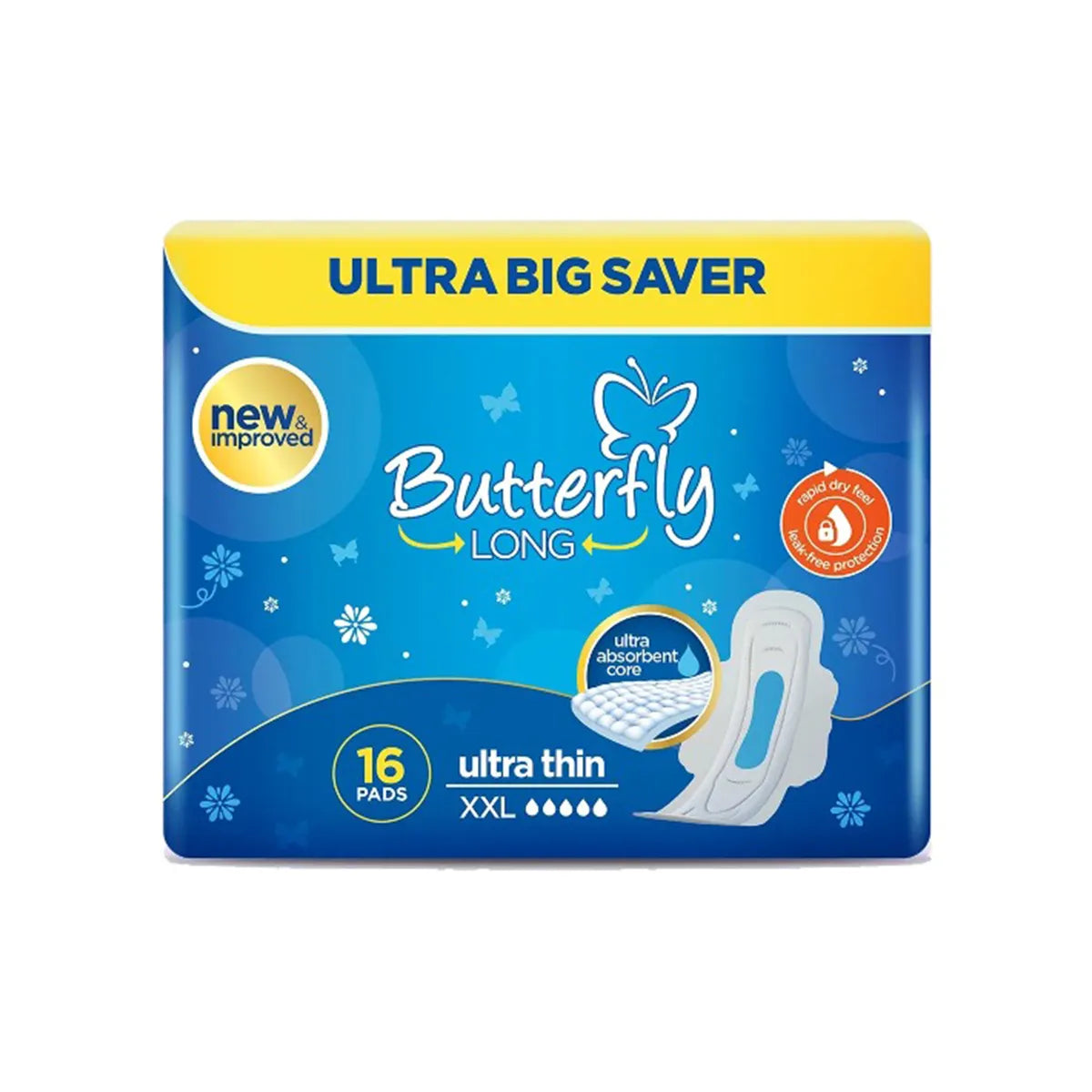 BUTTERFLY PADS LONG ULTRA THIN XXL 16CS
