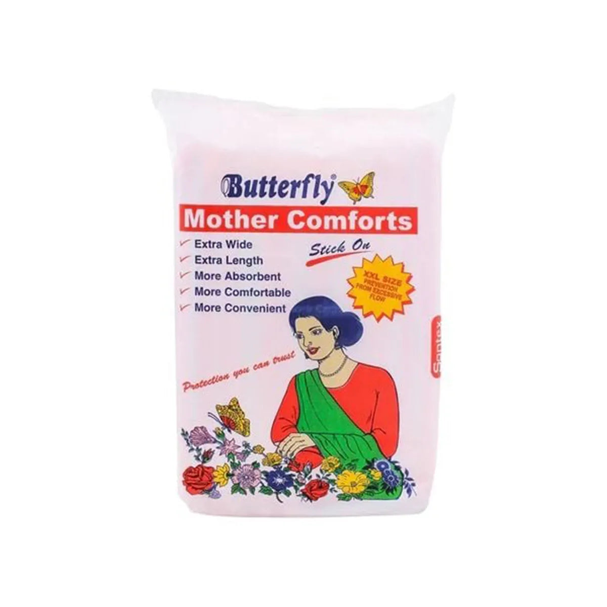 BUTTERFLY PADS MOTHER COMFORT EXTRA LARGE 10CS