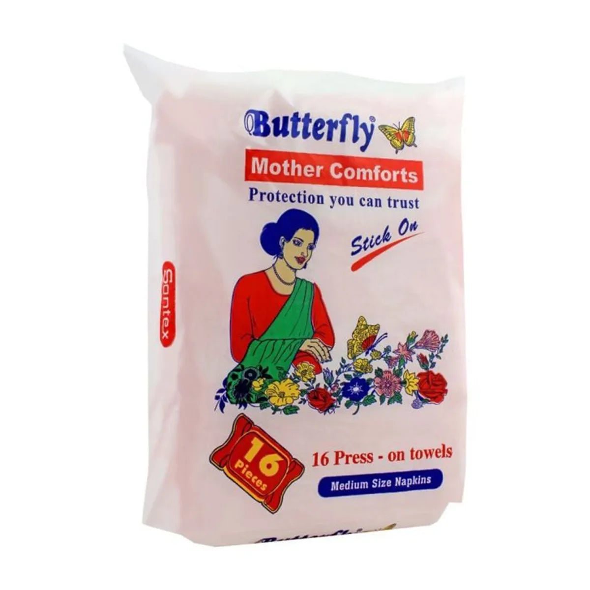 BUTTERFLY PADS NAPKIN STICK ON MEDIUM 16CS