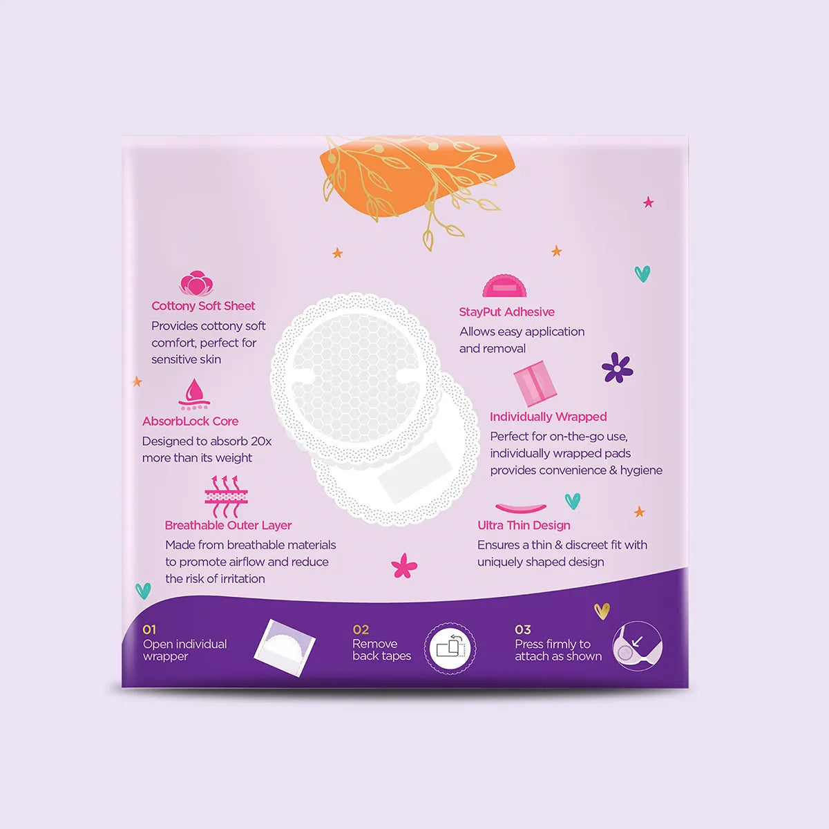 BUTTERFLY PADS NURSING PADS DISPOSABLES 30CS