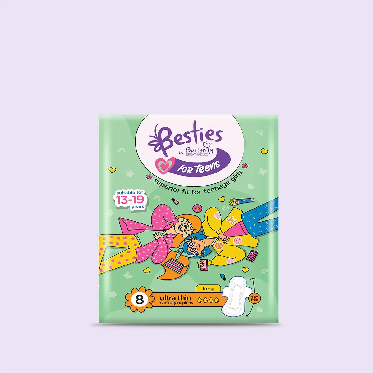 BUTTERFLY PADS BESTIES ULTRA THIN LONG 8CS