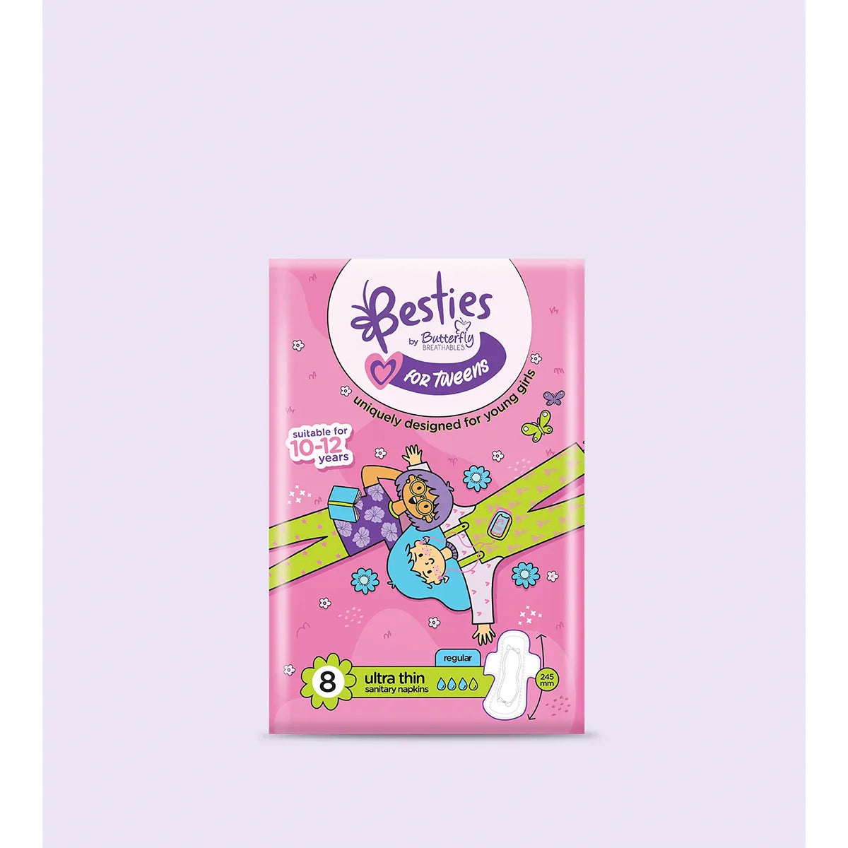 BUTTERFLY PADS BESTIES ULTRA THIN REGULAR 8CS