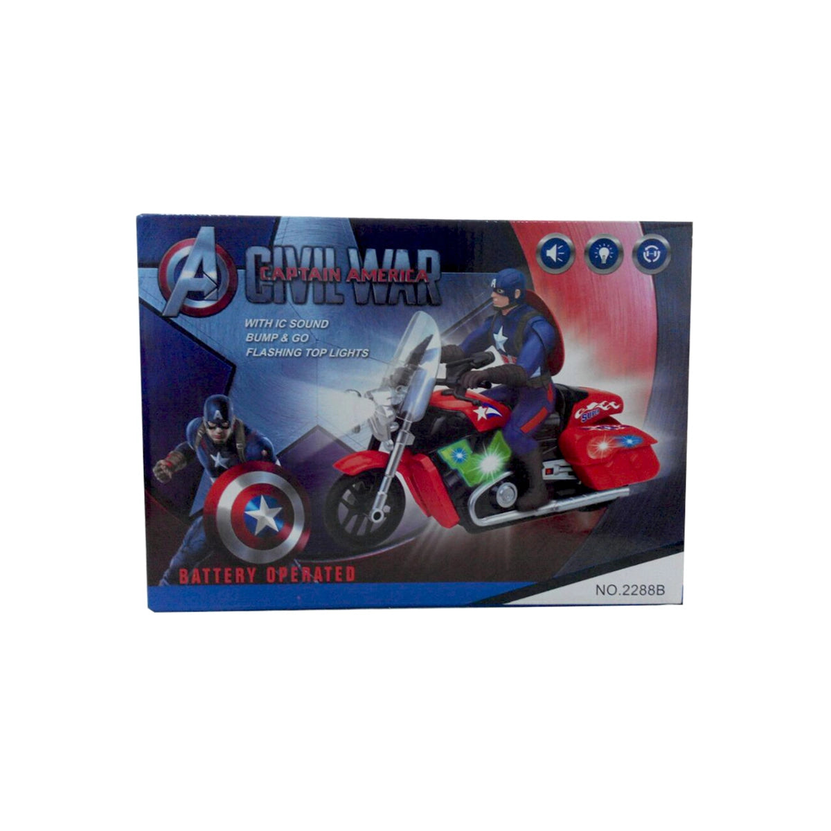 CAPTAIN AMERICA BIKE W/LIGHT/SOUND IN BOX