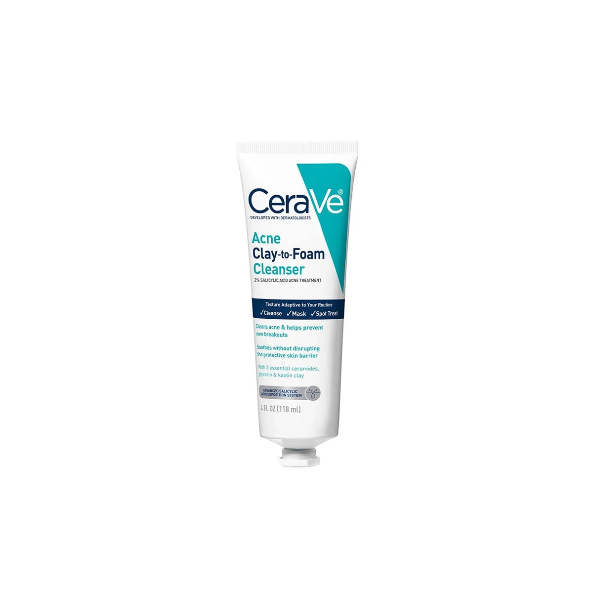 CERAVE ACNE CLAY TO FOAM CLEANER 118ML