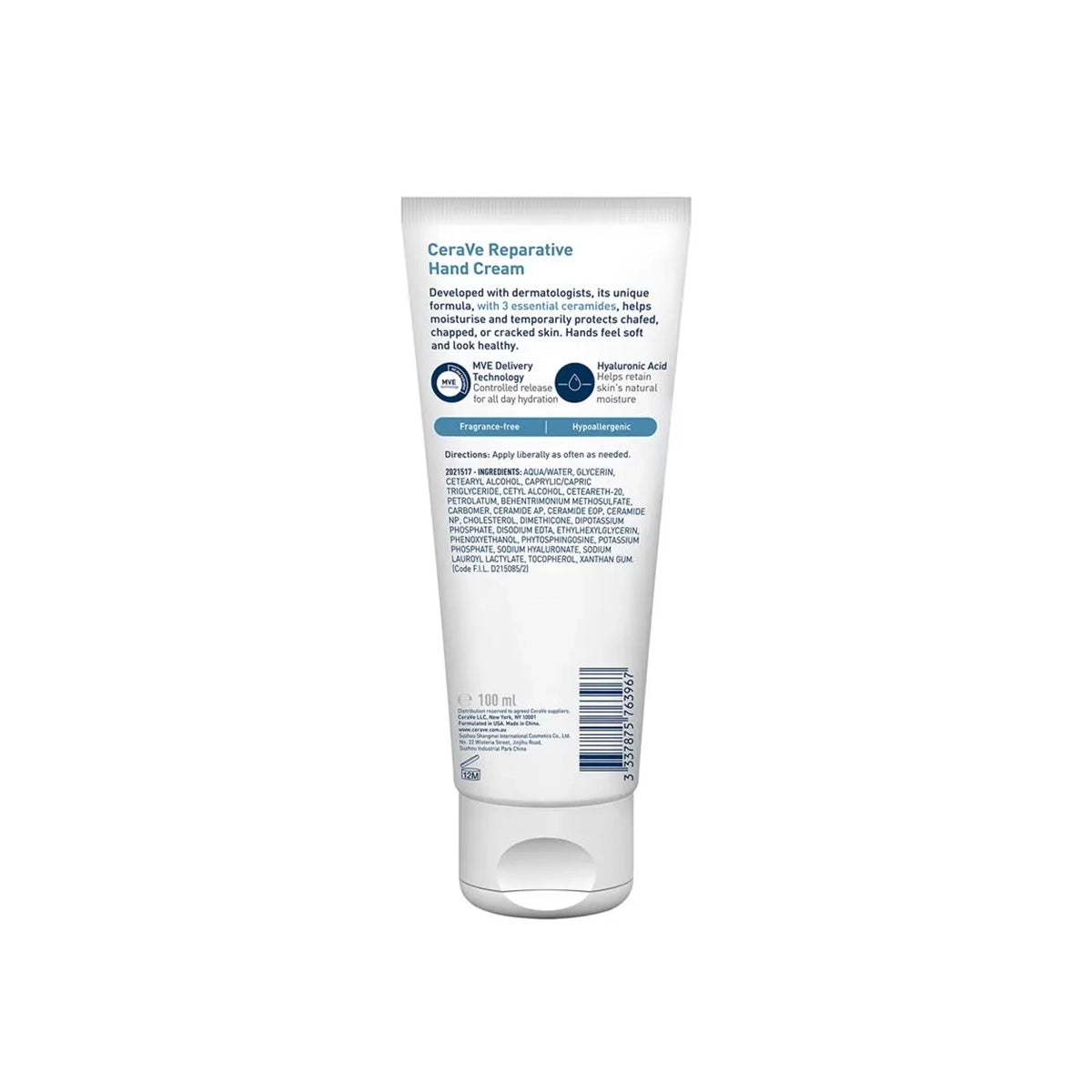 CERAVE UK REPARATIVE HAND CREAM 100ML