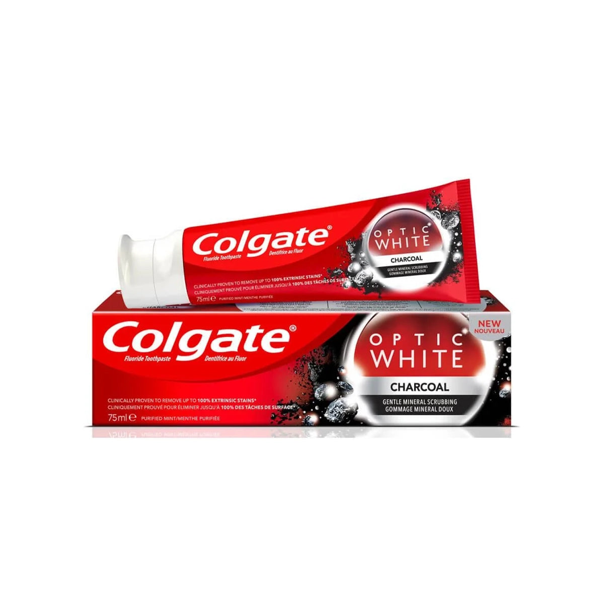COLGATE TOOTH PASTE 75ML OPTIC WHITE CHARCOAL