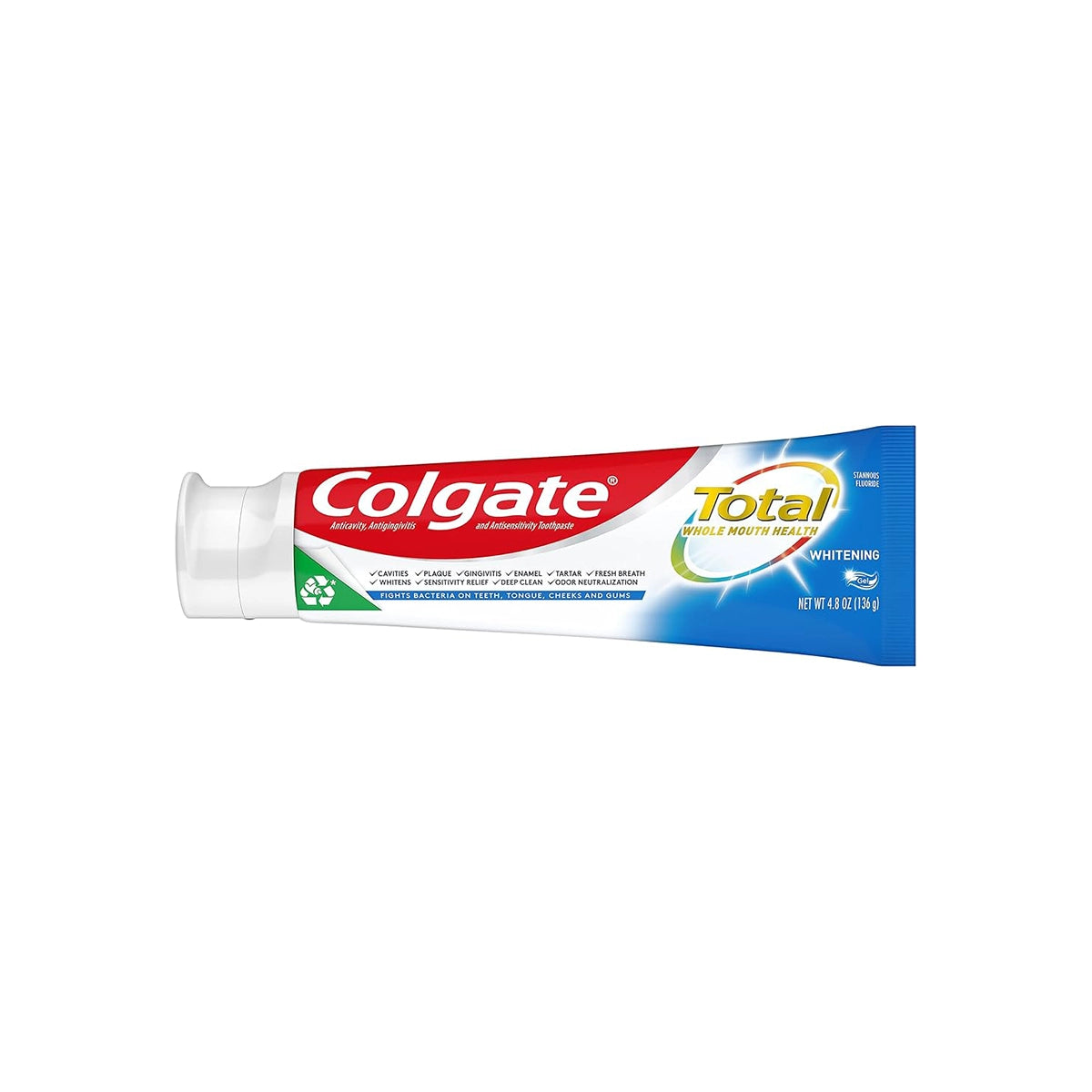 COLGATE USA TOOTH GEL 136GM TOTAL SF WHITENING