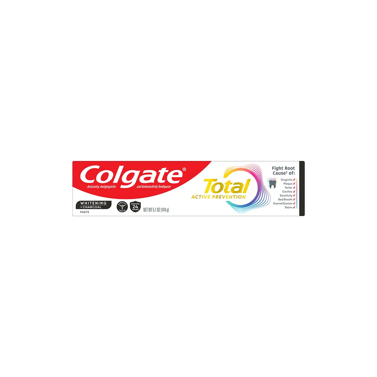 COLGATE USA TOOTH PASTE 144GM TOTAL WHITENING CHARCOAL