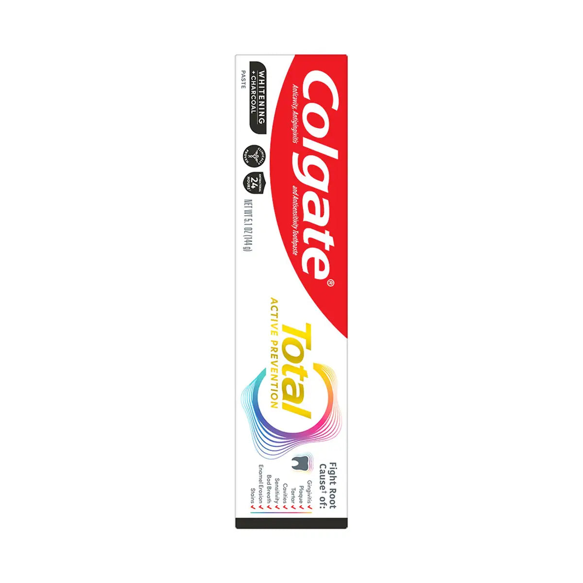 COLGATE USA TOOTH PASTE 144GM TOTAL WHITENING CHARCOAL