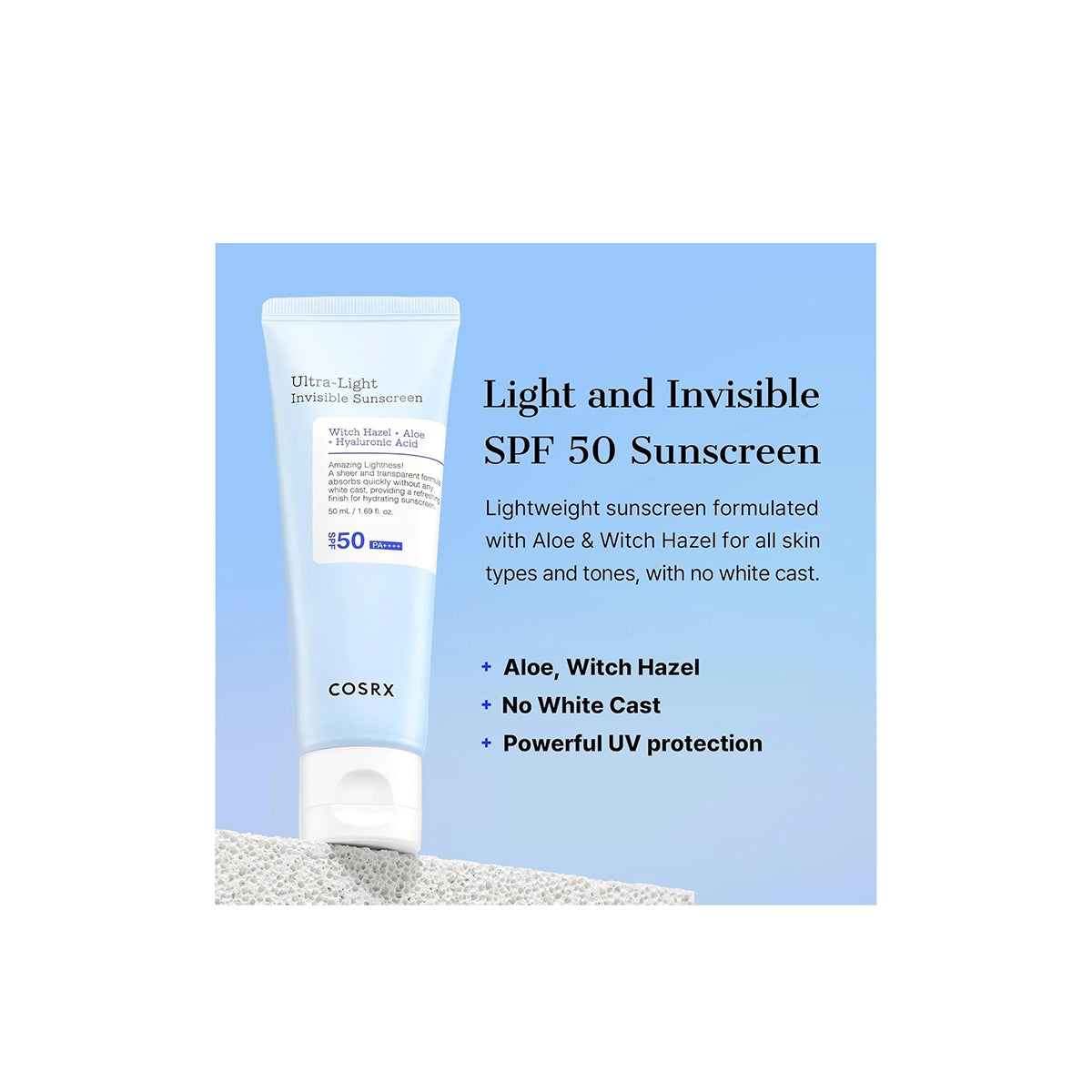 COSRX ULTRA LIGHT INVISIBLE SUNSCREEN SPF50 50ML
