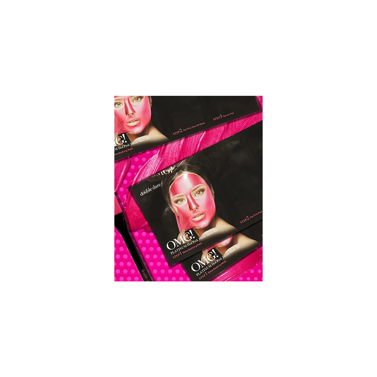 DOUBLE DARE OMG PLATINIUM HOT PINK FACIAL MASK KIT