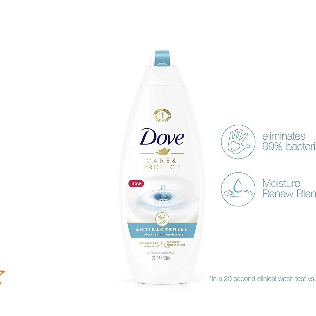 DOVE USA BODY WASH 650ML CARE & PROTECT ANTIBACTERAL