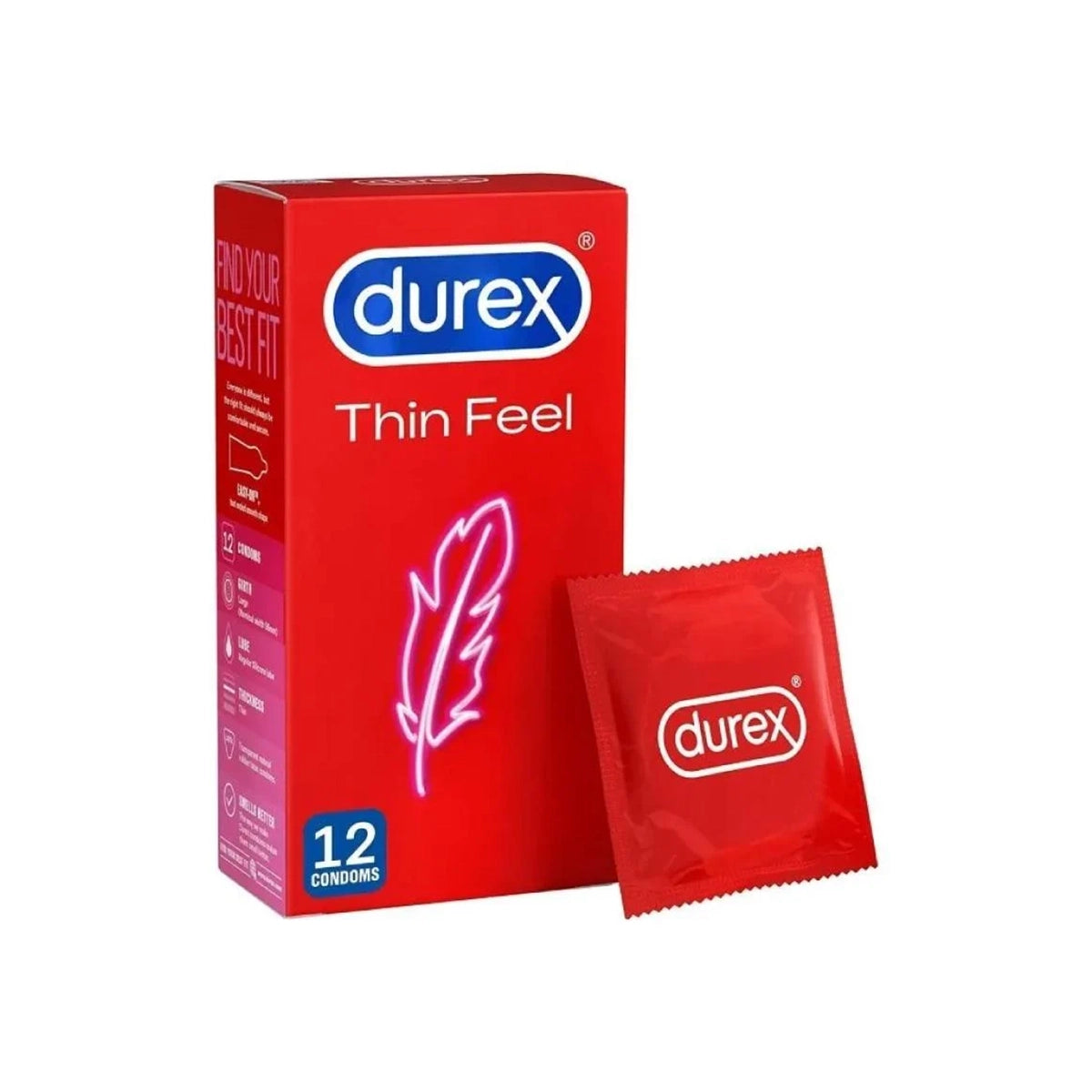DUREX CONDOM 12CS THIN FEEL