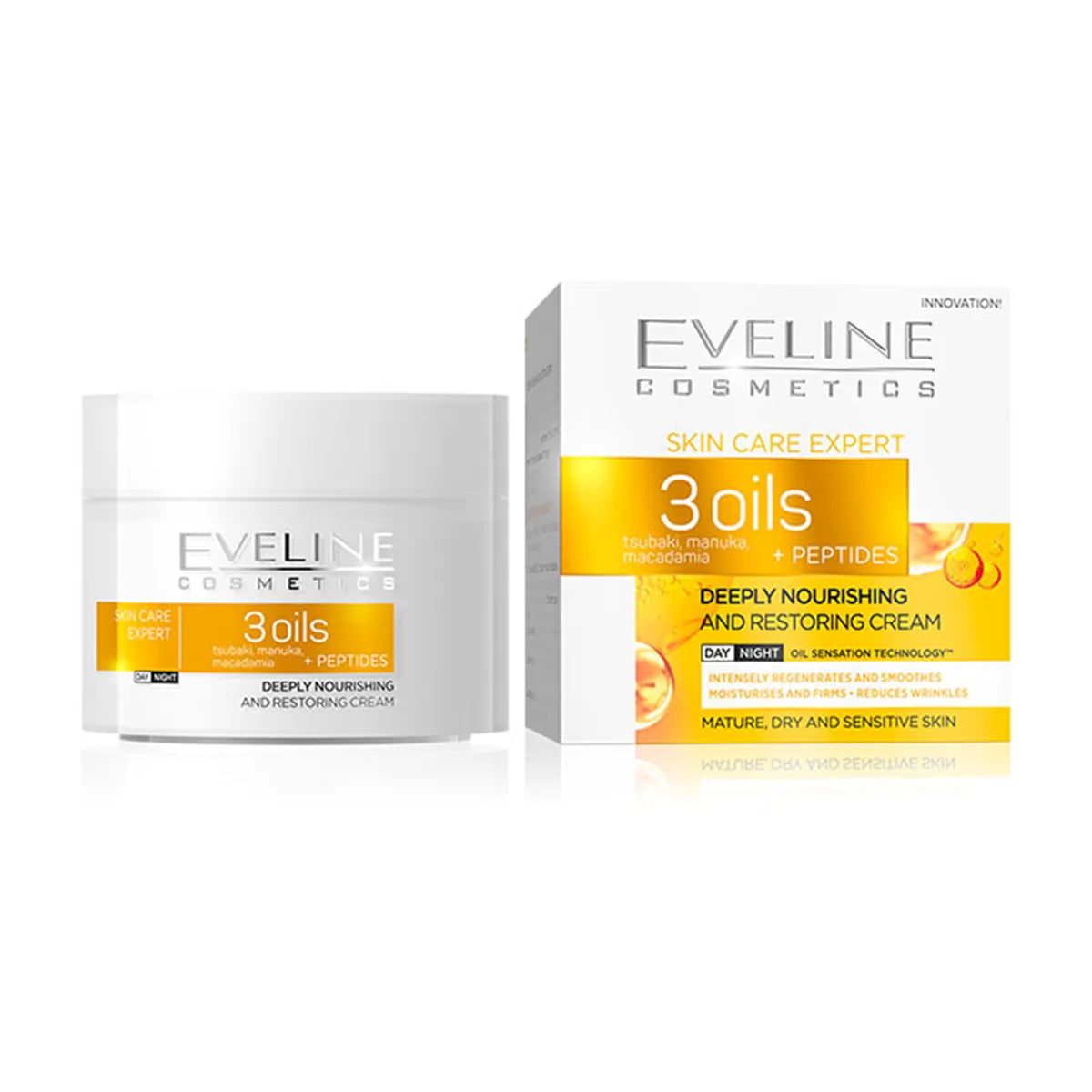 EVELINE 3 OILS DEEPLY NOURISHING CREAM DAY & NIGHT 50ML