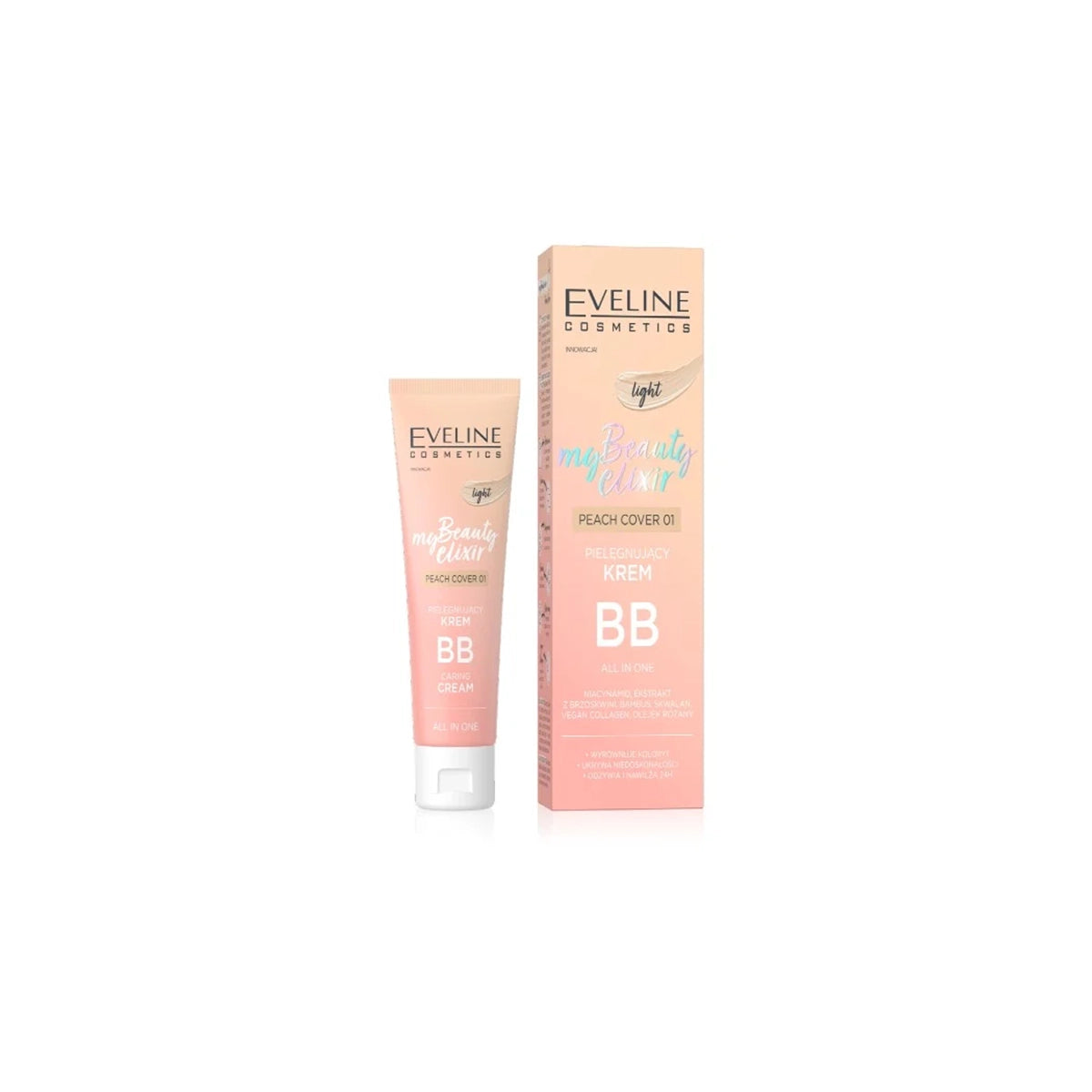 EVELINE BB CREAM MYBEAUTY EXLIXIR PEACH COVER 01