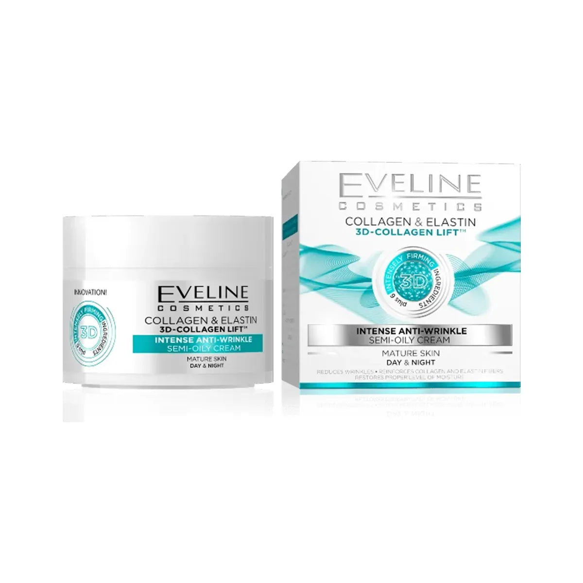 EVELINE COLLAGEN ELASTIN 3D LIFT CREAM 50ML DAY NIGHT