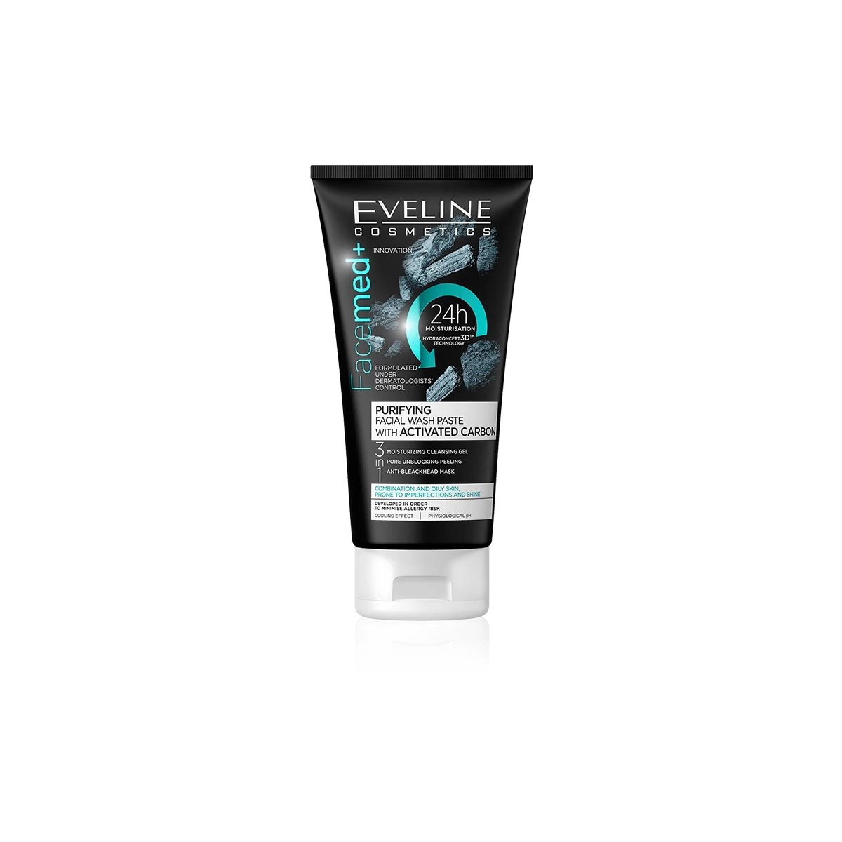 EVELINE FACEMED FACE WASH PASTE 150ML PURIFYING CARBON