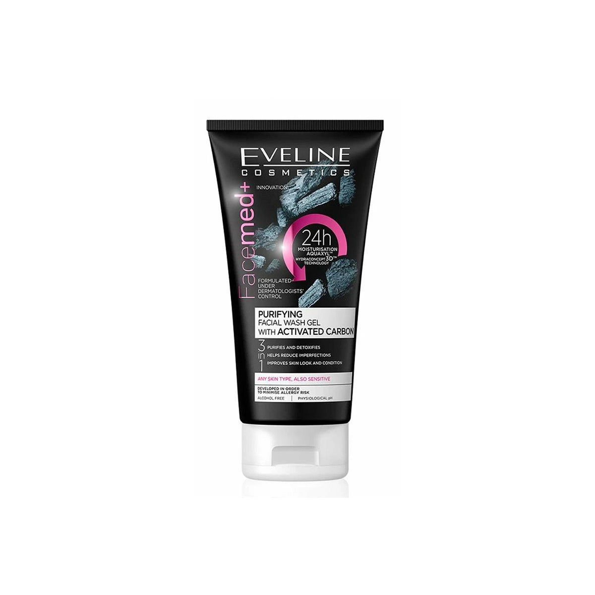 EVELINE FACEMED FACIAL WASH GEL 150ML PURIFYING CARBON