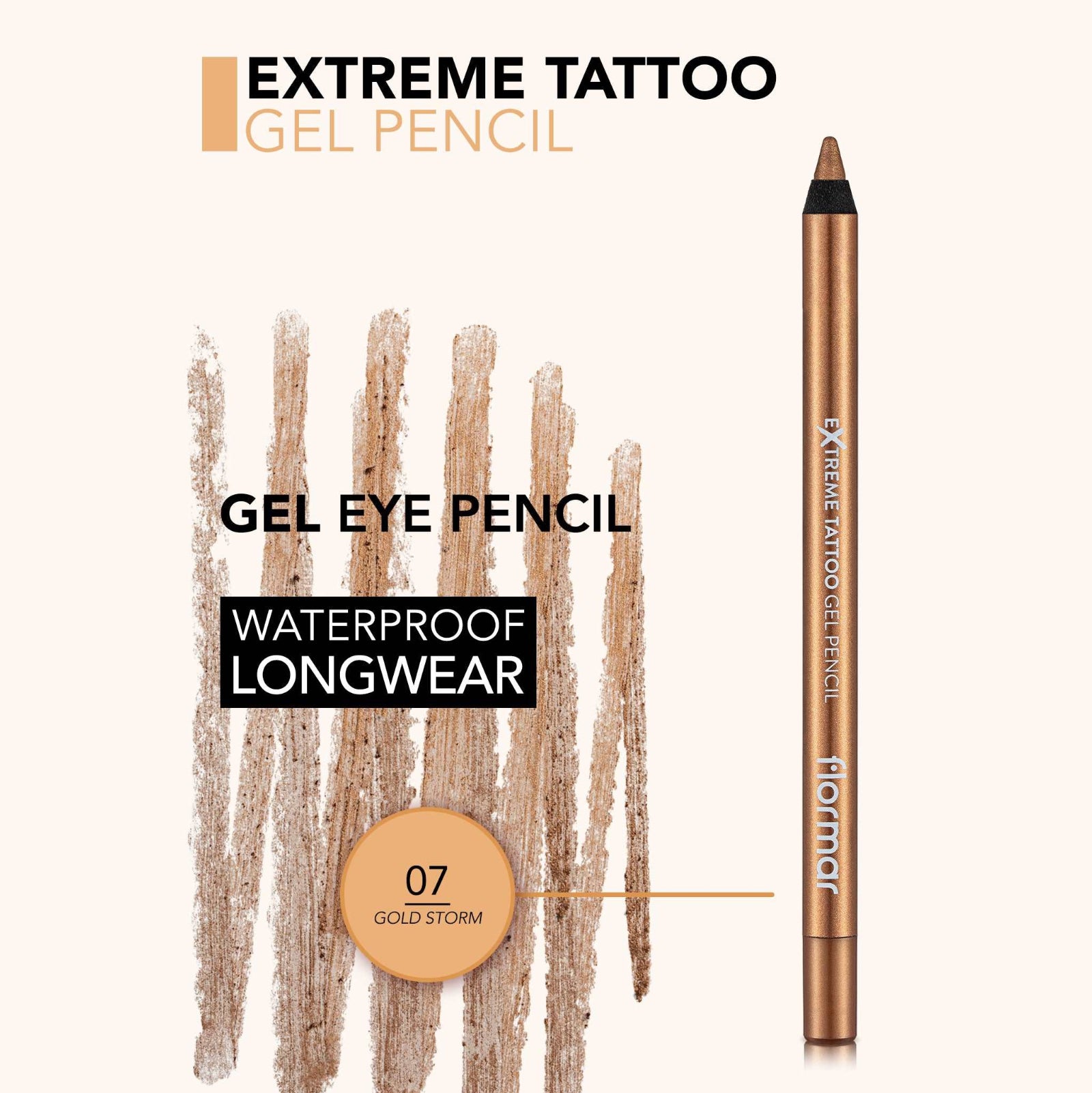 FLORMAR EYELINER PENCIL EXTREME TATTOO GEL 07