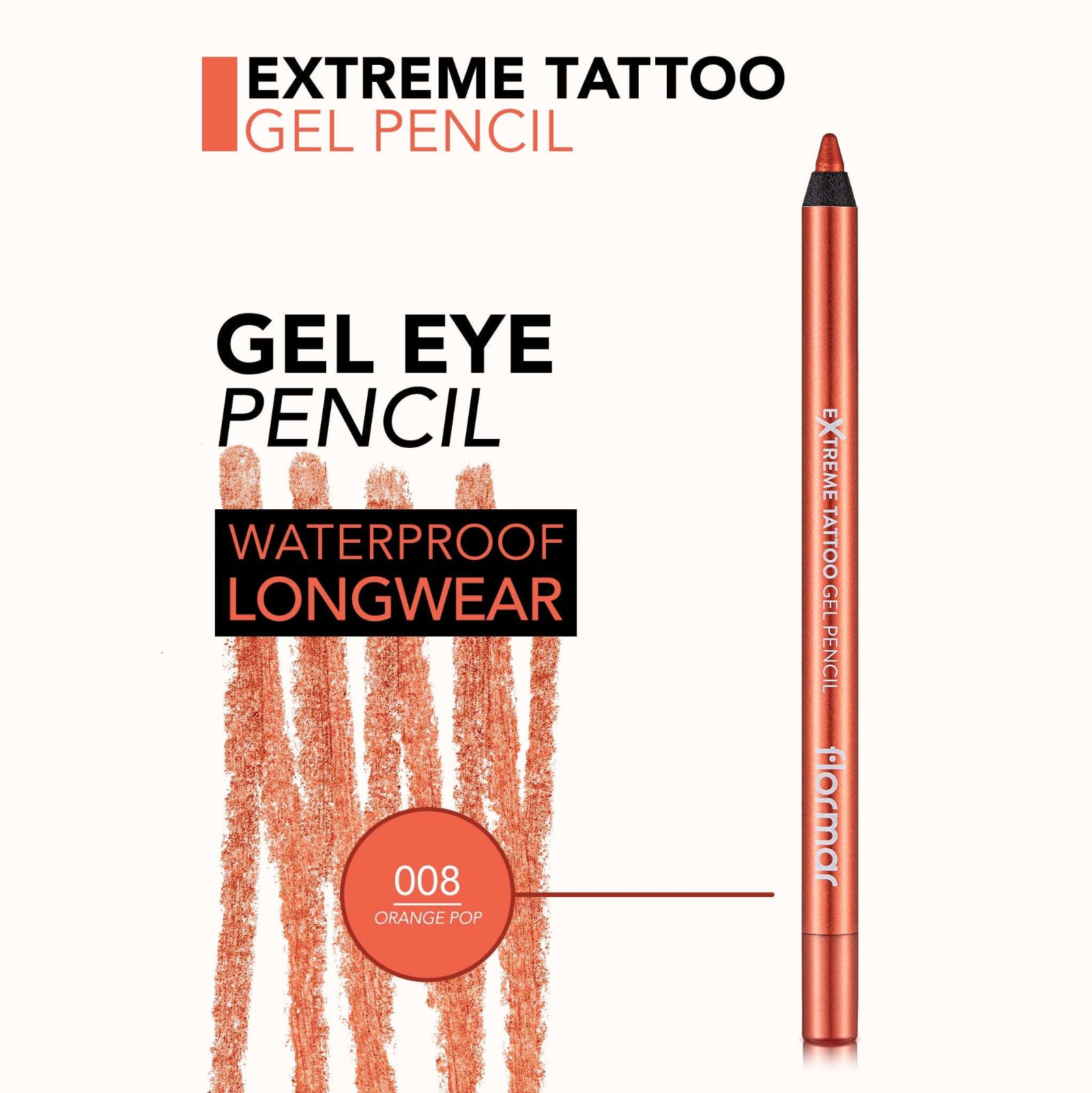FLORMAR EYELINER PENCIL EXTREME TATTOO GEL 08