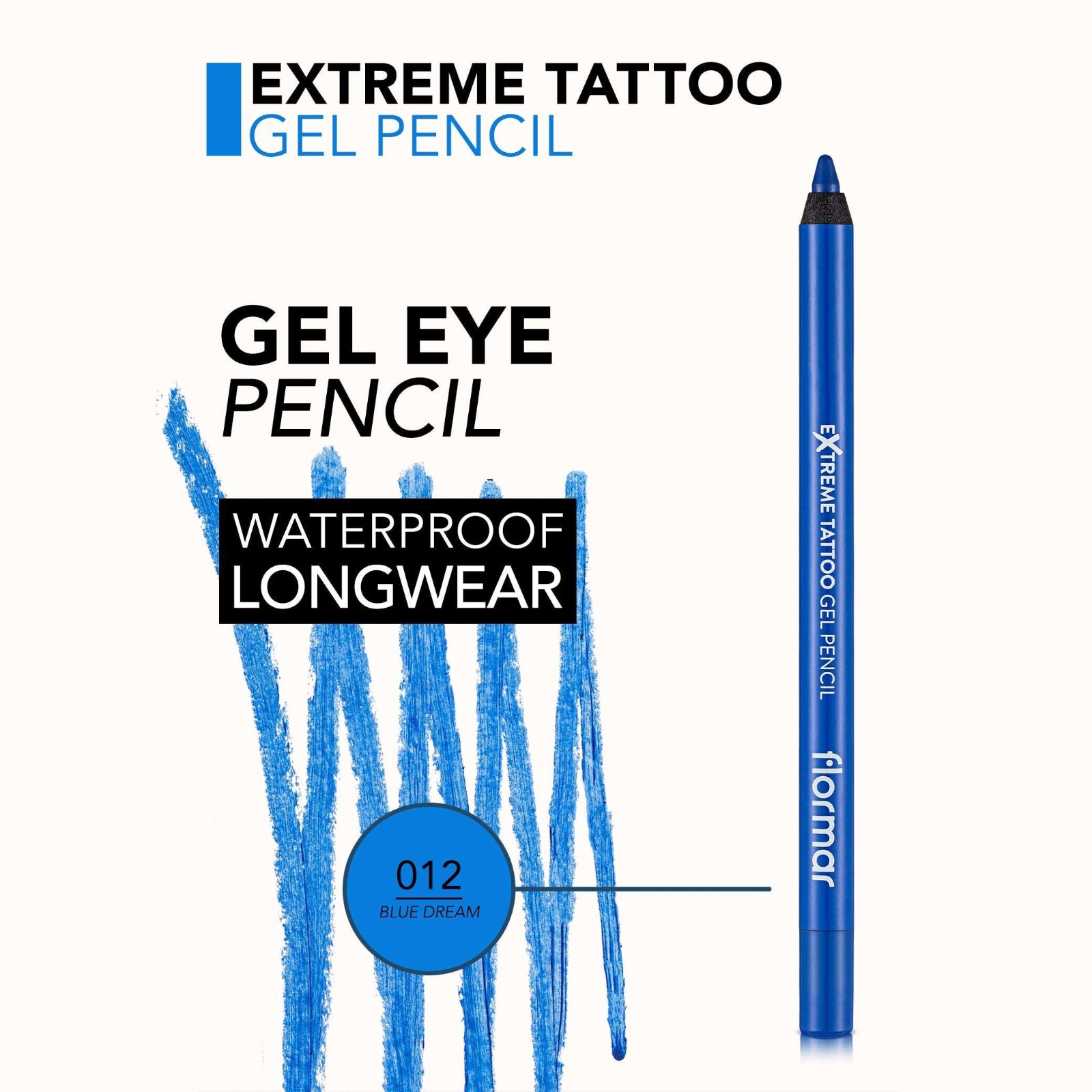 FLORMAR EYELINER PENCIL EXTREME TATTOO GEL 12