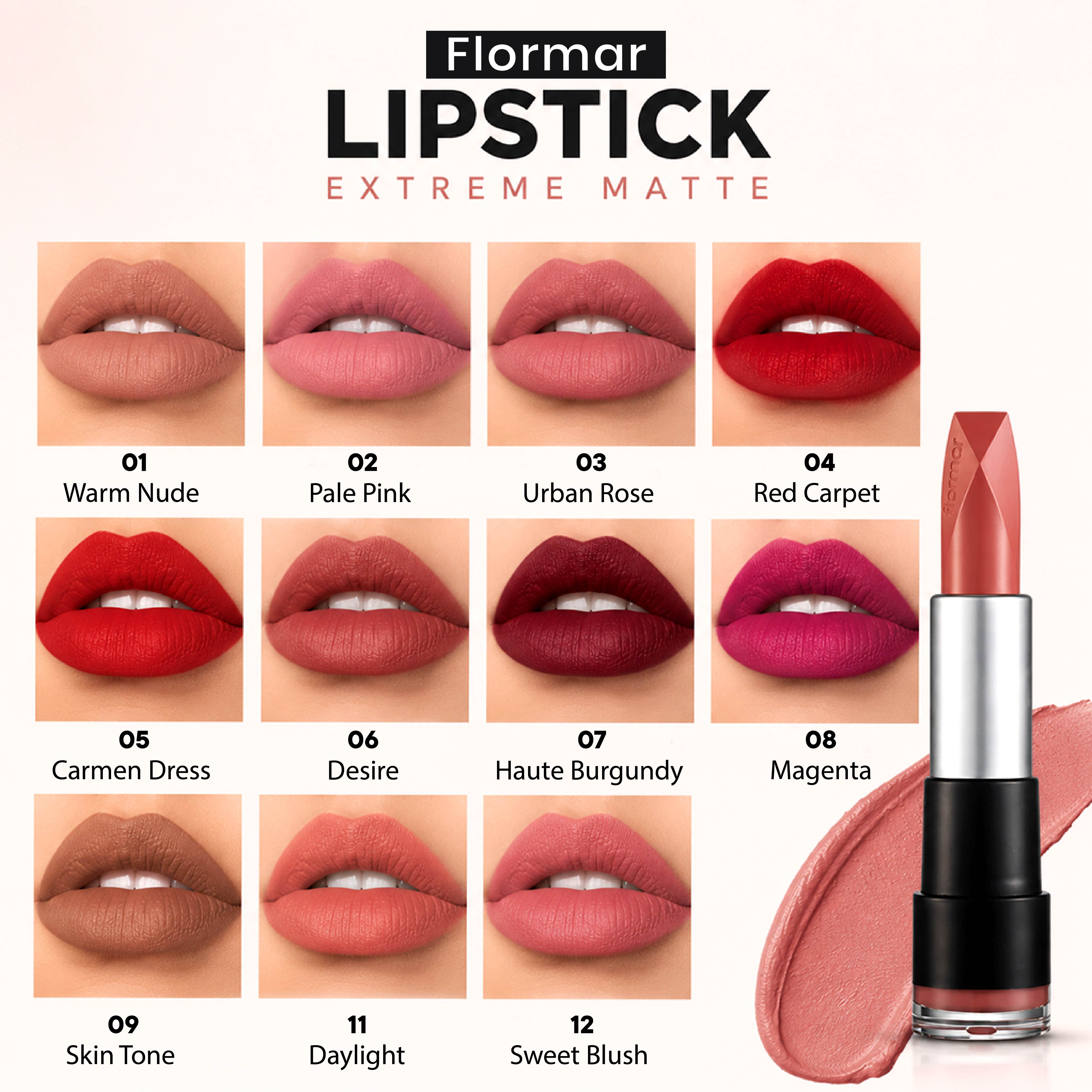FLORMAR LIPSTICK EXTREME MATTE