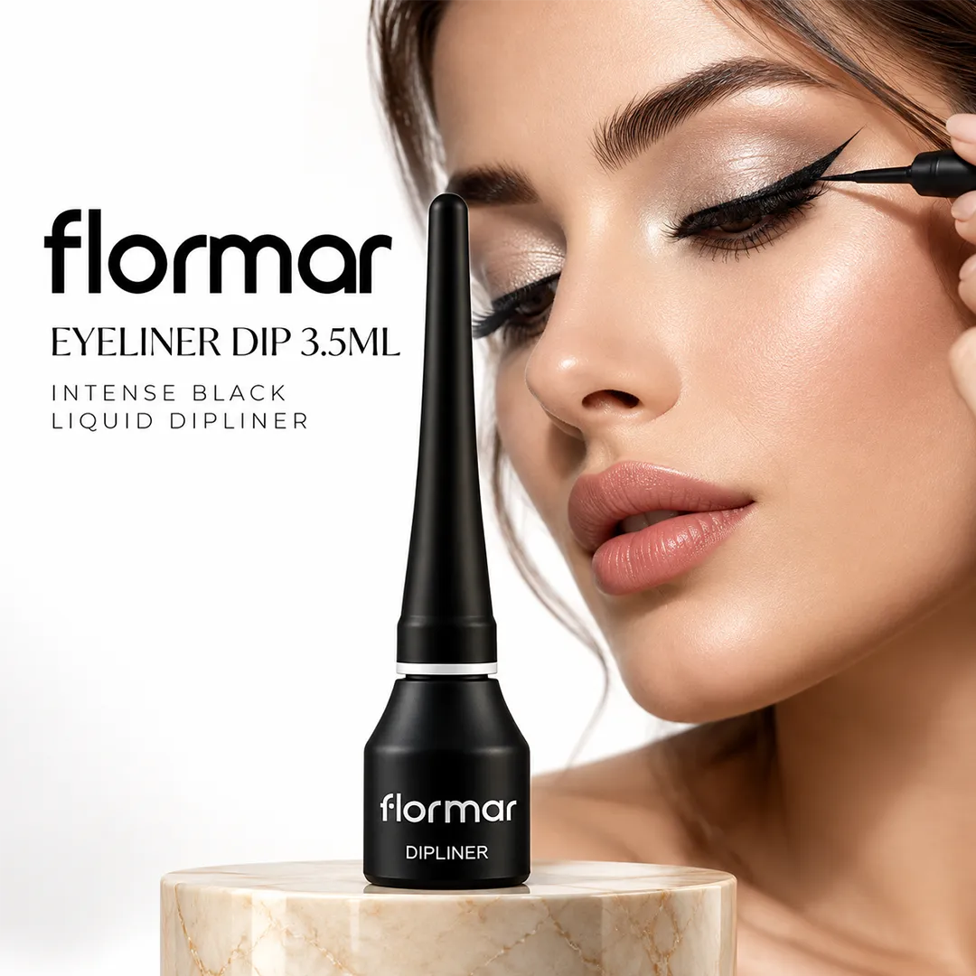 FLORMAR EYELINER DIP 3.5ML INTENSE BLACK LIQUID DIPLINER