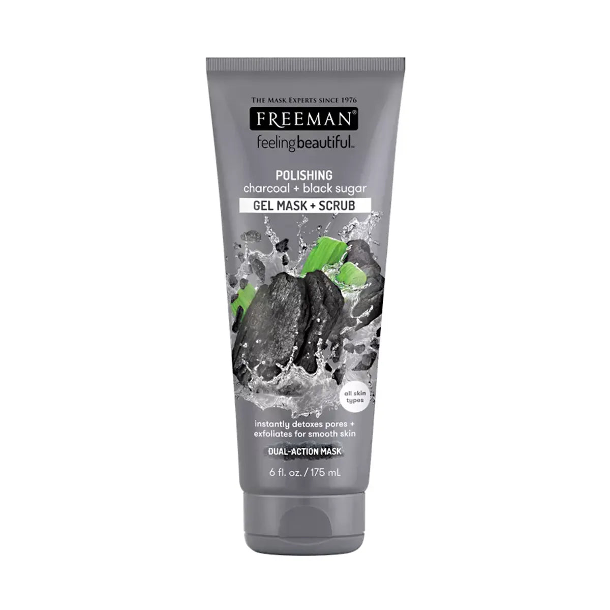 FREEMAN CHARCOAL & BLACK SUGAR GEL MASK & SCRUB 175ML