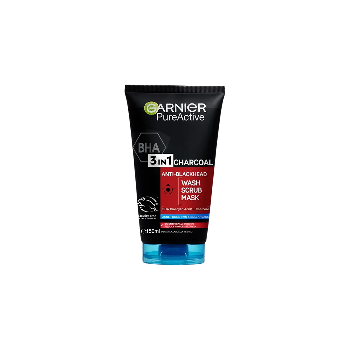 GARNIER PURE ACTIVE 3 IN 1 CHARCOAL WASH 150ML