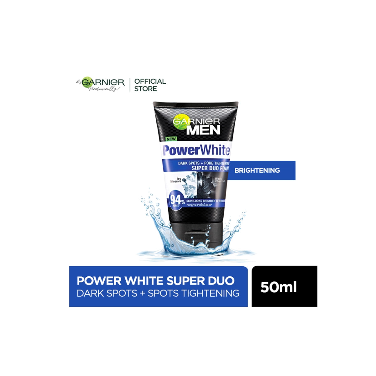 GARNIER MEN POWER WHITE SUPER DUO FOAM 50ML CHARC