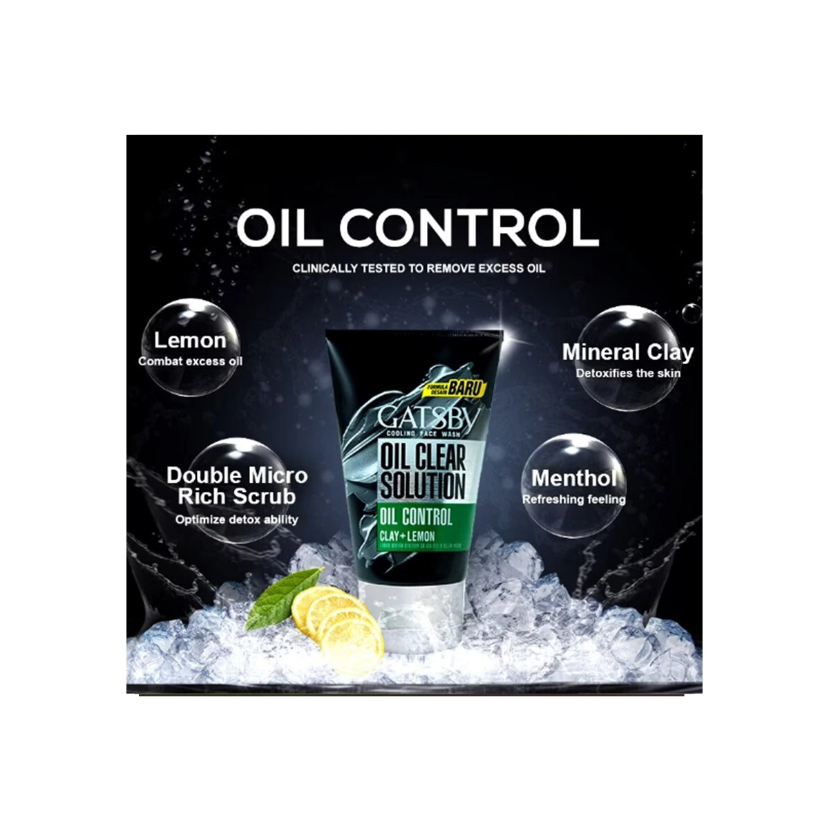 GATSBY MEN FACE WASH 100GM OIL CONTROL