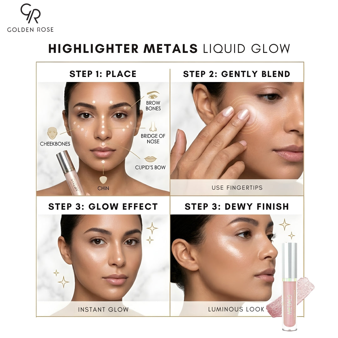 GOLDEN ROSE HIGHLIGHTER METALS LIQUID GLOW