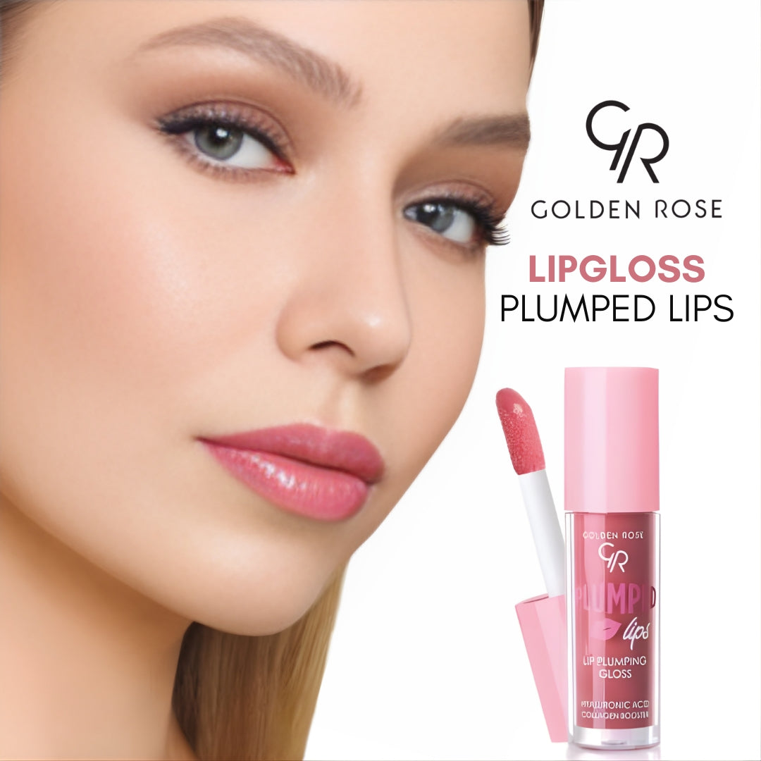 GOLDEN ROSE LIPGLOSS PLUMPED LIPS