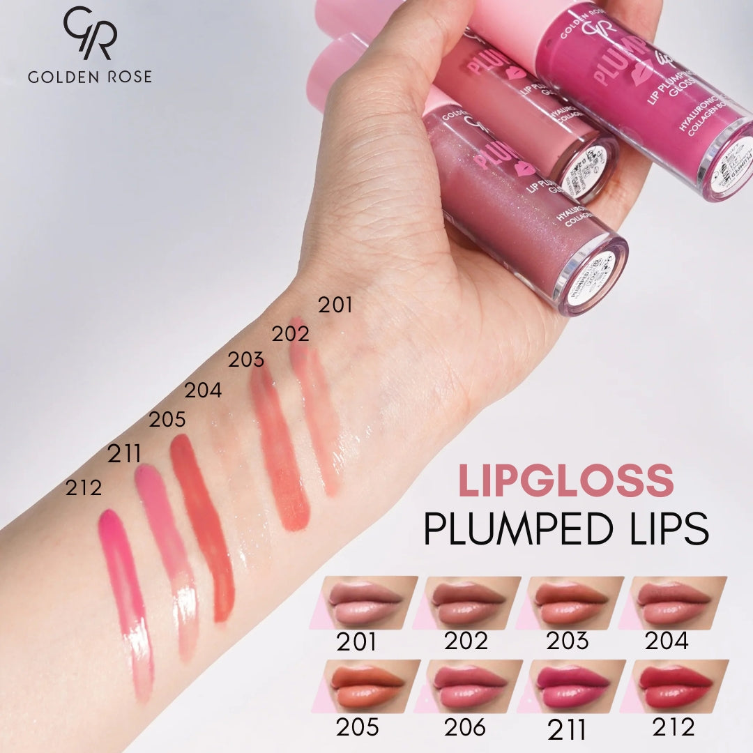 GOLDEN ROSE LIPGLOSS PLUMPED LIPS