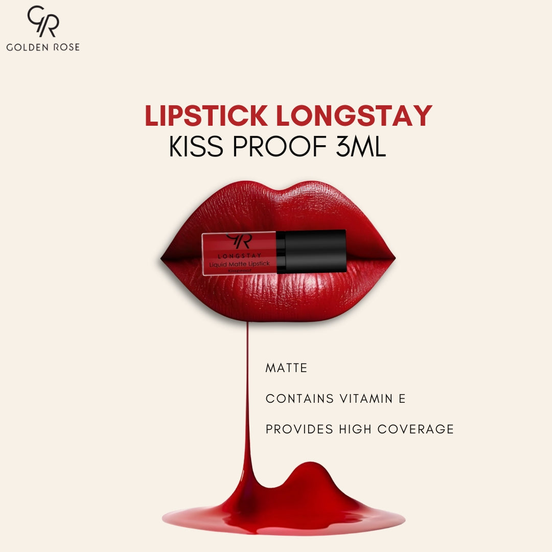 GOLDEN ROSE LIPSTICK LONGSTAY KISSPROOF 3ML