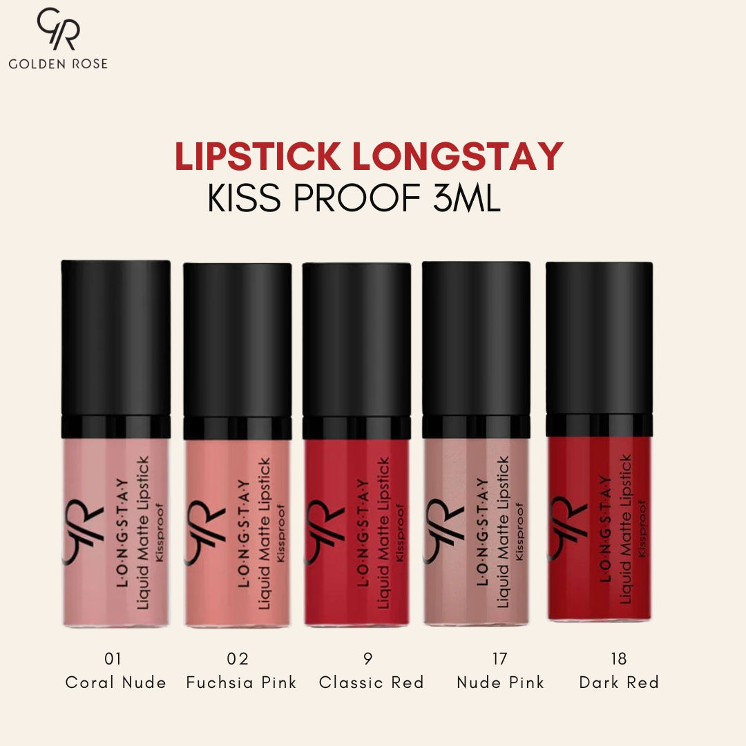 GOLDEN ROSE LIPSTICK LONGSTAY KISSPROOF 3ML