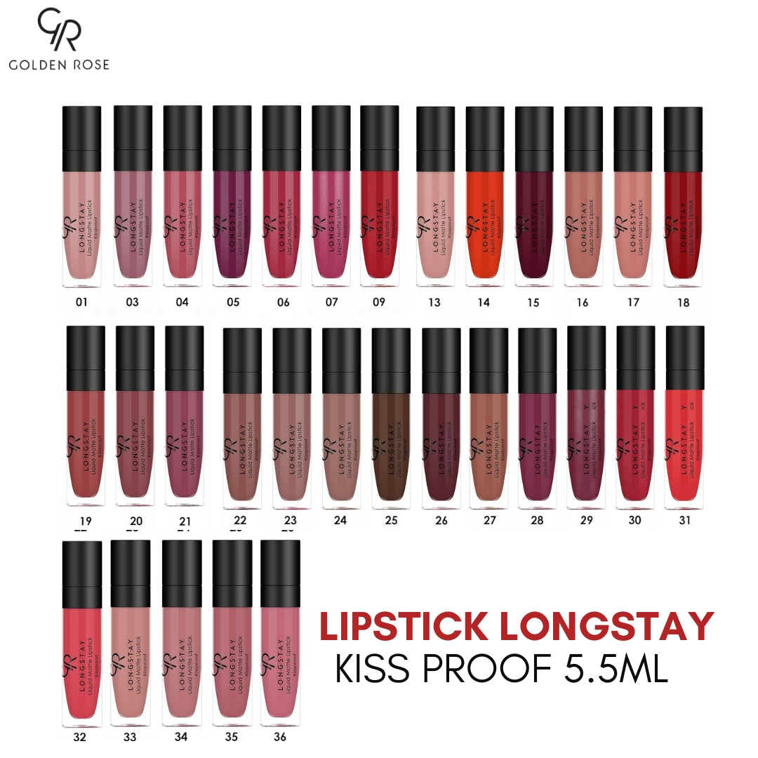 GOLDEN ROSE LIPSTICK LONGSTAY KISSPROOF 5.5ML