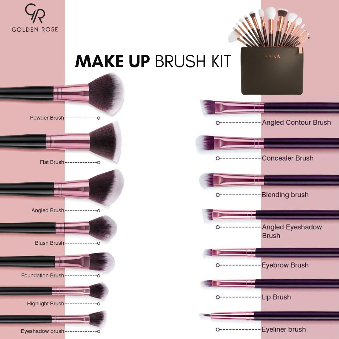 GOLDEN ROSE MAKE UP BRUSH KIT