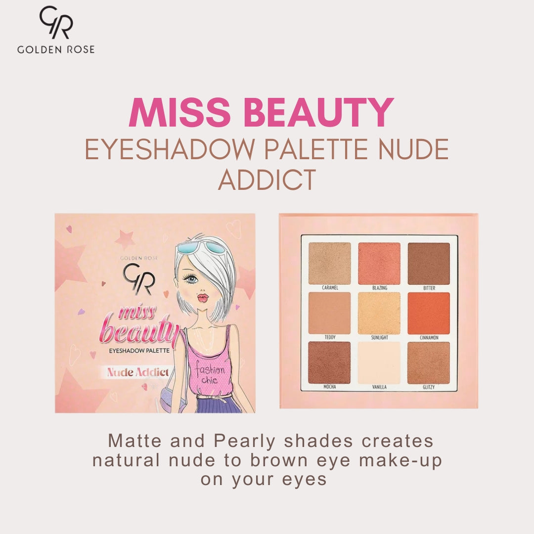 GOLDEN ROSE MISS BEAUTY EYESHADOW PALETTE NUDE ADDICT