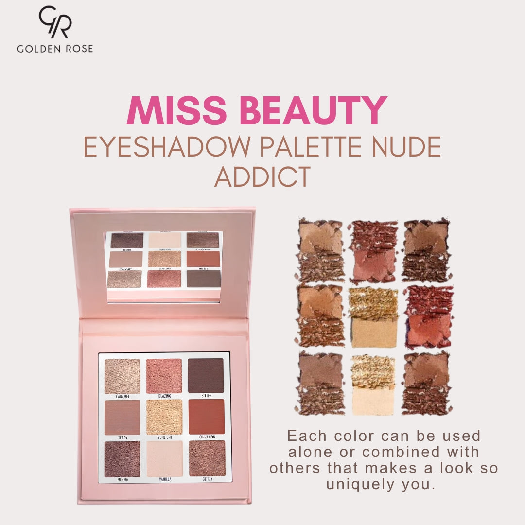 GOLDEN ROSE MISS BEAUTY EYESHADOW PALETTE NUDE ADDICT