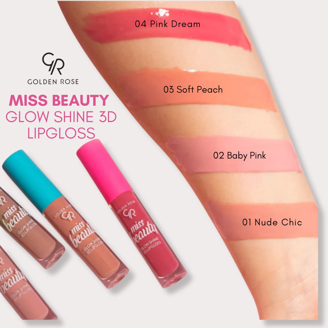 GOLDEN ROSE MISS BEAUTY GLOW SHINE 3D LIPGLOSS